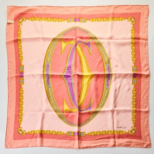 Muse de Cartier Pink 100% Silk Scarf