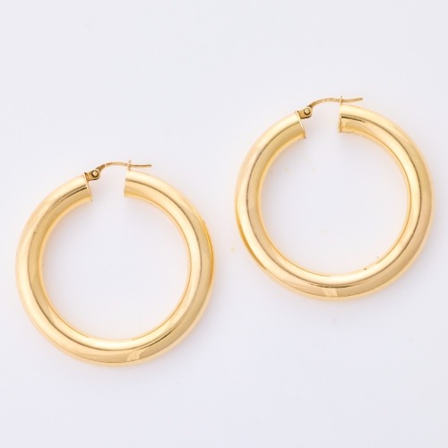 9ct Yellow Gold, 40mm Hollow Hoops