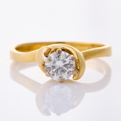 18ct Yellow Gold, Modern,,50ct Diamond Solitaire Ring