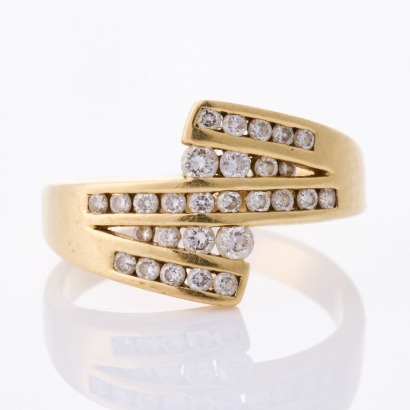 10ct Yellow Gold, Modern, .40ct Diamond Dress Ring