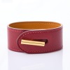 Hermès, Rouge H Leather Bracelet with Box