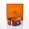 Hermès, Rouge H Leather Bracelet with Box - 2