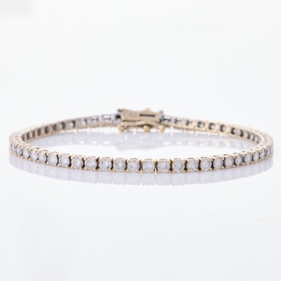 18ct White Gold, Modern, 3.00ct Diamond Tennis Bracelet