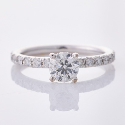 18ct White Gold, Modern, .82ct Diamond Ring