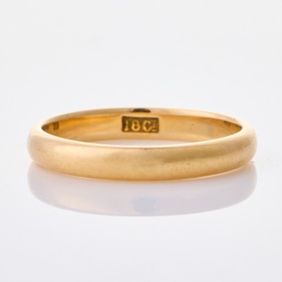 18ct Yellow Gold, Plain Band, Size N