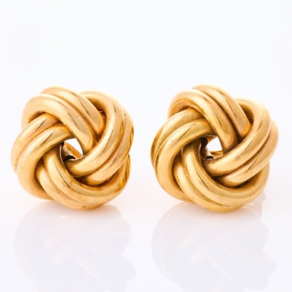 9ct Yellow Gold, Large Knot Stud Earrings