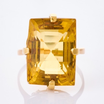 12-14ct Yellow Gold, Vintage, 21.5ct Citrine Ring