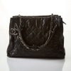 Chanel, Black Glazed Crumpled Caviar Crave Shoulder Bag with Box