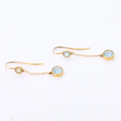 9ct Yellow Gold, Vintage, Topaz Drop Earrings