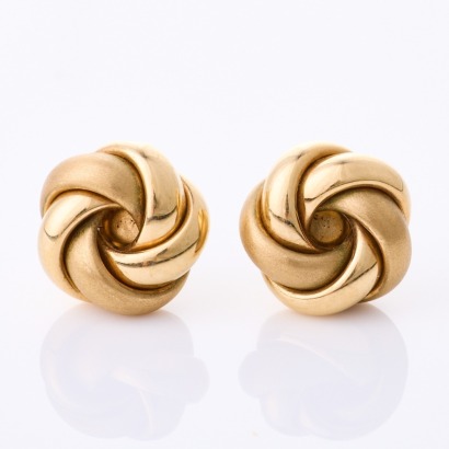 9ct Yellow Gold, 14mm Hollow Knot Earrings