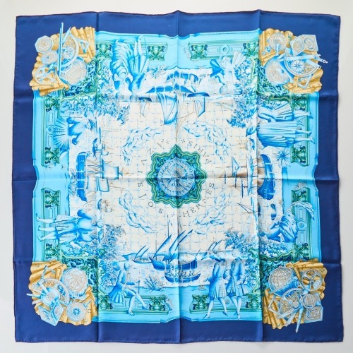 Hermès, Azulejos Blue Silk Scarf