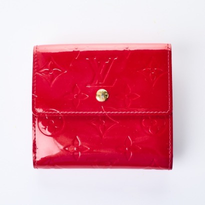 Louis Vuitton, Red Vernis Bifold Wallet