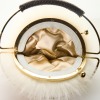 Jimmy Choo, White Rabbit Fur and Snakeskin Round Bag - 2