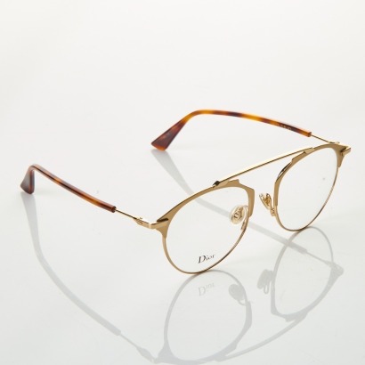 Christian Dior, So Real O Prescription Glasses Gold Frame with Box