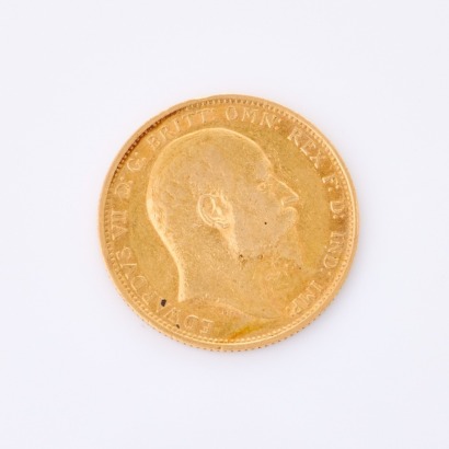 A full, 1902 Sovereign Coin, of 22mm in Diameter