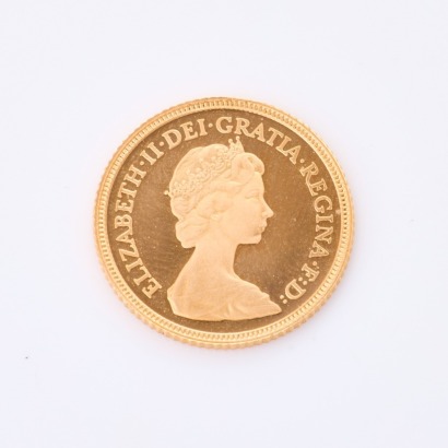 1982 Half Sovereign Coin, of 19.3mm in Diameter