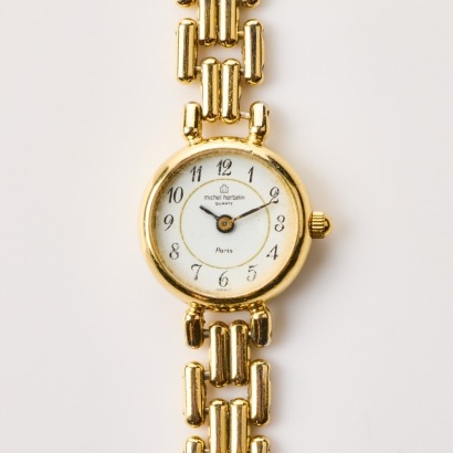 Gold Plated, 19.5mm Michael Heberlin Paris, Ladies, Quartz Wristwatch