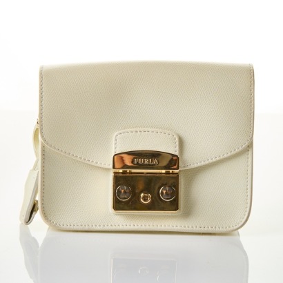 Furla, White Chain Shoulder Bag