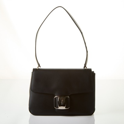 Salvatore Ferragamo, Black Leather Bag