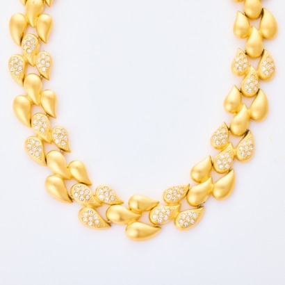 Givenchy, 37cm Gold-tone Diamante Necklace with Box