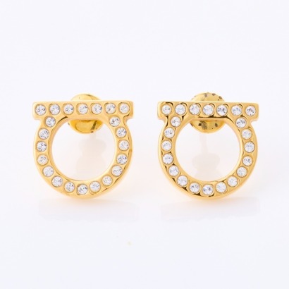 Salvatore Ferragamo, Gancini Earrings with Box