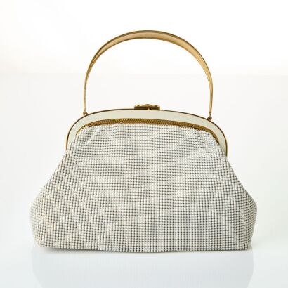 Oroton, Vintage, White Mesh Gardenia Bag