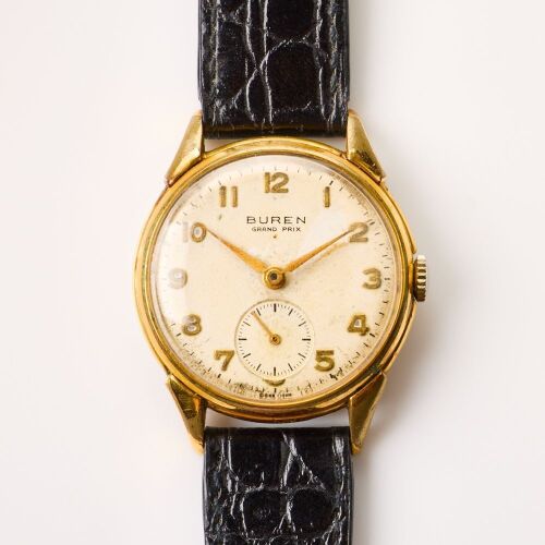 Gold Plated, 31mm Buren Grand-Prix Hand-Wound Wristwatch