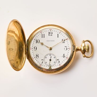 Gold Plated, 50mm Waltham Stem-wound Pocket watch