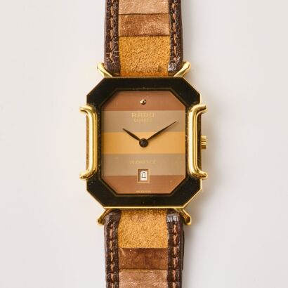 Retro, Gold Plated, Multi-tone, Rado Florence Quartz Men's Wristwatches