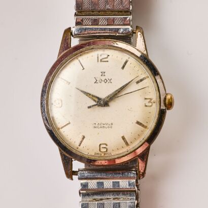 A 33mm Vintage, Chrome Plated, Edox Hand-Wound Wristwatch