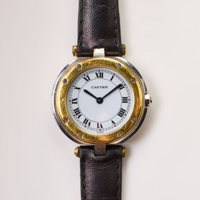 Stainless Steel /Yellow Gold, 27mm Cartier Santos De Cartier Vendome, Quartz Wristwatch, circa 1990's