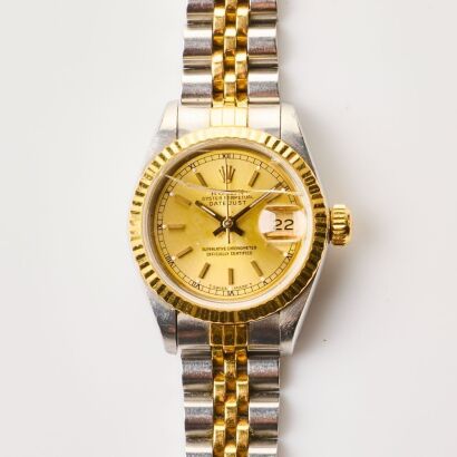 Stainless Steel/18ct Yellow Gold, 26mm Rolex Lady-Datejust Automatic Wristwatch, circa 1989