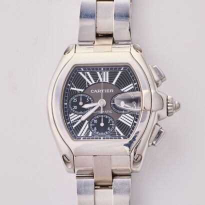 Stainless Steel, 43mm Cartier Roadster Chronograph Automatic Wristwatch