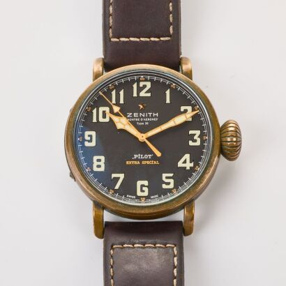 Bronze, 45mm Zenith Montre D'Aeronef Type 20 Pilot Extra Special Automatic Wristwatch