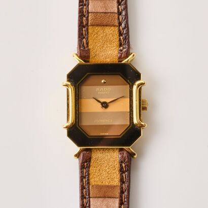 A Retro, Rado Florrence, Gold Plated Multi-tone Quartz Ladies Wristwatch