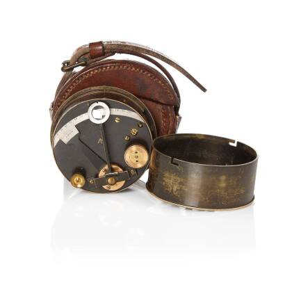 A Small Vintage Circular Brass Cased Pocket Sextant