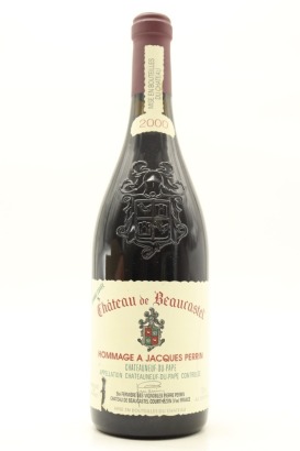 (1) 2000 Chateau de Beaucastel Chateauneuf-du-Pape Grand Cuvee Hommage a Jacques Perrin, Rhone [JR18.5] [RP98] [WS95] (STOL)