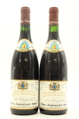 (2) 1990 Paul Jaboulet Aine - Domaine de la Chapelle Hermitage La Chapelle, Rhone [JR19] [RP100] [WS97] (STOL)