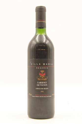 (1) 1991 Villa Maria Reserve Cabernet Sauvignon Merlot, Gimblett Gravels