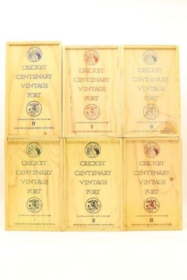 (1) The Rhine Castle Cricket Centenary Vintage Port Collection - Boxed Set I To VI, South Australia, 12 Bottles Sold as One Lot (GB)