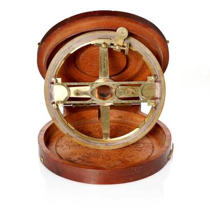 A Victorian 'Troughton & Sims', London, Circular Brass Survey Compass