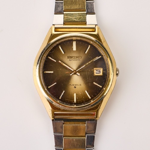 Stainless Steel / Gold-tone, 37mm Seiko Automatic Wristwatch, circa 1977