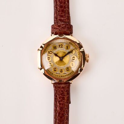 9ct Rose Gold, Stewart Dawson & Co, Antique, 26mm Telephone Dial, Manual Wind Wristwatch, circa 1930