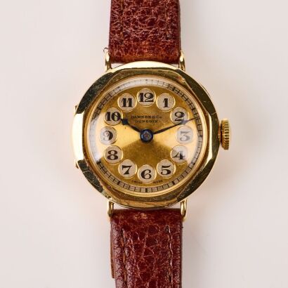 9ct Yellow Gold, 26mm Antique, Dawson & Co, Dunedin, Manual Wind Wristwatch, circa 1930