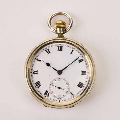 Silver Plated Case, 50mm Rolex, Lever 7 Jewel, Open Faced Pocket Watch, circa 1925
