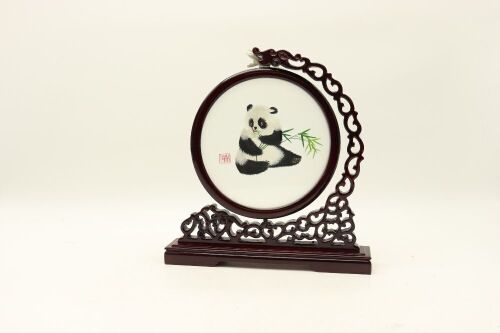 A Chinese Sichuan Embroidery 'Panda' Table Screen