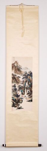 Chinese Ink and Colour Landscape Scroll on Paper