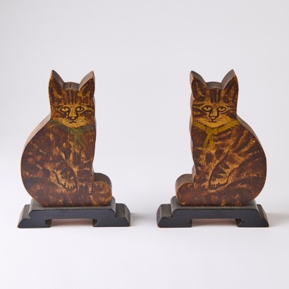 A Pair of Folk Art Cats