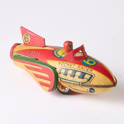 A Vintage Tin Rocket Racer Toy