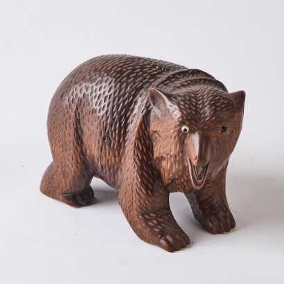 A Wood Carved Folk Art Bear